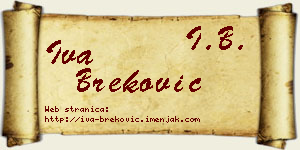 Iva Breković vizit kartica